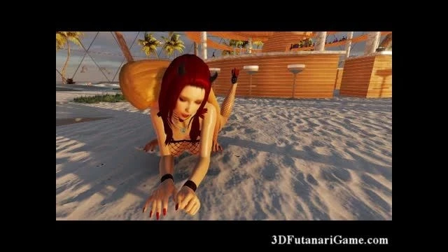 3D Shemale Sex Game Ends with Facial